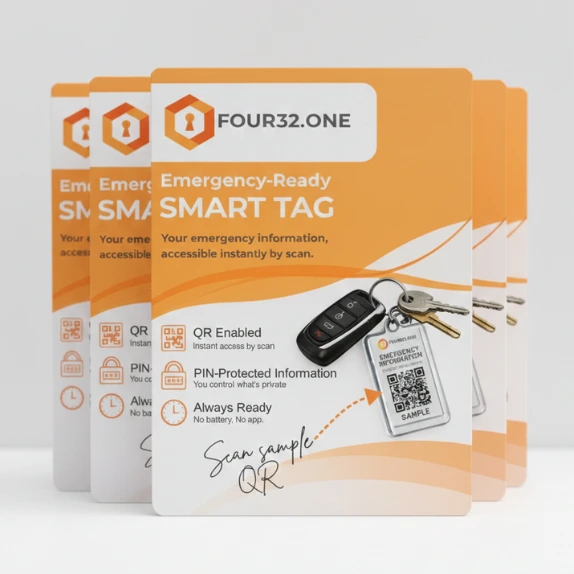 Four32.one packaged emergency tag